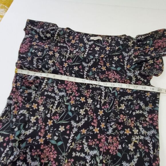 Max Studio floral ruffle midi dress L black - Picture 6 of 10